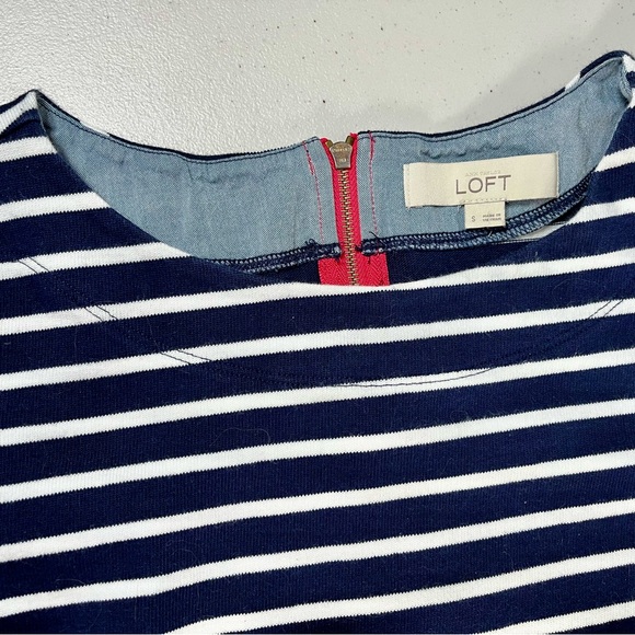 LOFT Navy and White Striped Dress , Small - Picture 6 of 15